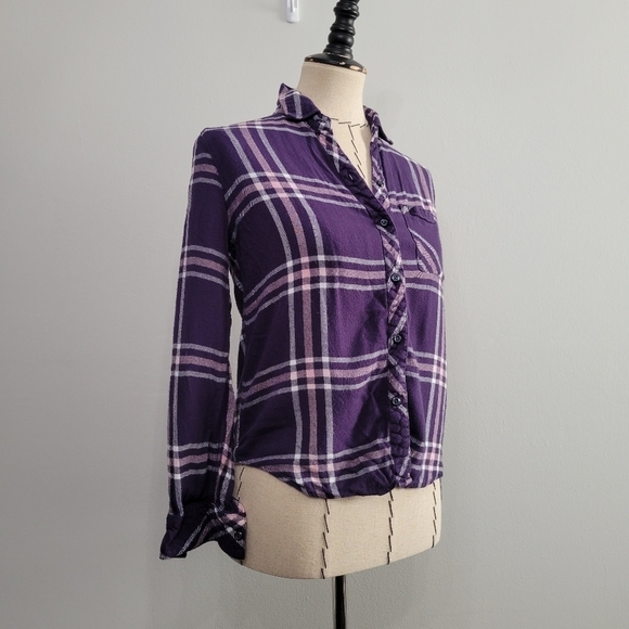 Rails Hunter Navy Petal Pink button down - Picture 2 of 8